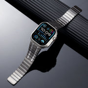 For Apple Watch SE 44mm Magnetic Stainless Steel Watch Band(Titanium Grey)