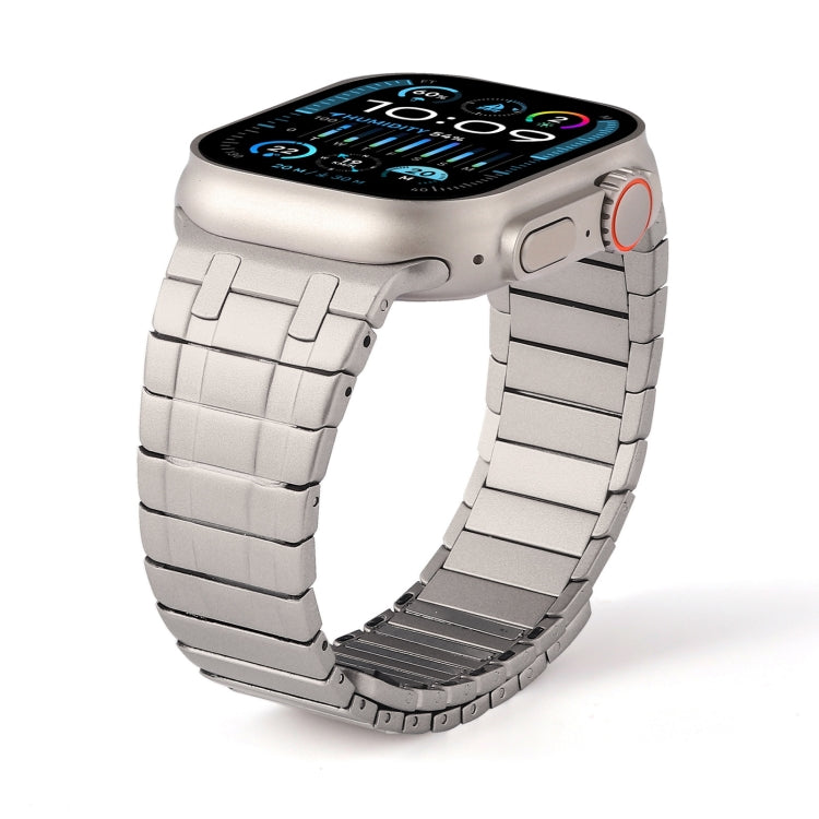 For Apple Watch SE 44mm Magnetic Stainless Steel Watch Band(Titanium Gold)