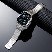 For Apple Watch SE 44mm Magnetic Stainless Steel Watch Band(Titanium Gold)