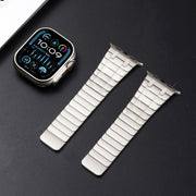 For Apple Watch Series 5 44mm Magnetic Stainless Steel Watch Band(Titanium Gold)