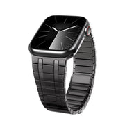 For Apple Watch Series 4 44mm Magnetic Stainless Steel Watch Band(Titanium Grey)