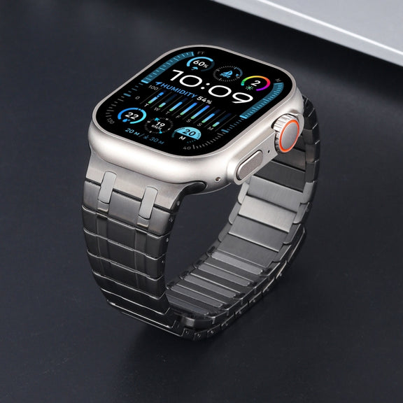 For Apple Watch Series 4 44mm Magnetic Stainless Steel Watch Band(Titanium Grey)