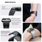 For Apple Watch SE 44mm Magnetic Stainless Steel Watch Band(Black)