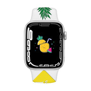 For Apple Watch SE 2023 44mm Embossed Color Printed Silicone Watch Band(Pineapple)