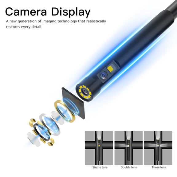 T29 5 inch IPS Screen 8mm Single Lens IP67 Water-resistant Industrial Endoscope With Bracket, Length:2m
