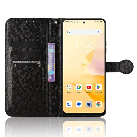 For Blackview Shark 8 Honeycomb Dot Texture Leather Phone Case(Black)