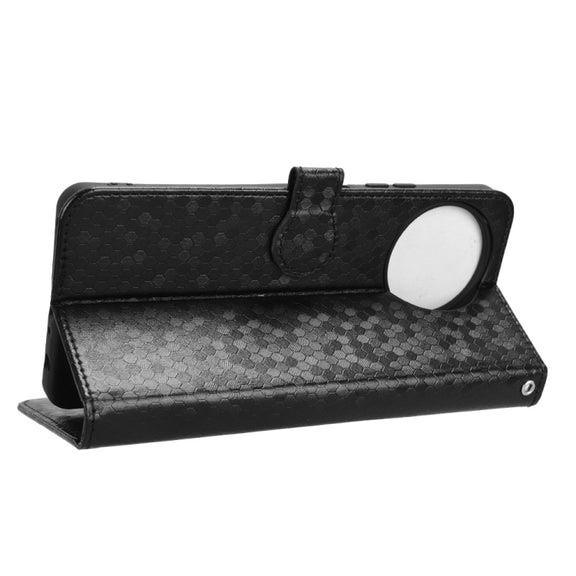 For Blackview Shark 8 Honeycomb Dot Texture Leather Phone Case(Black)