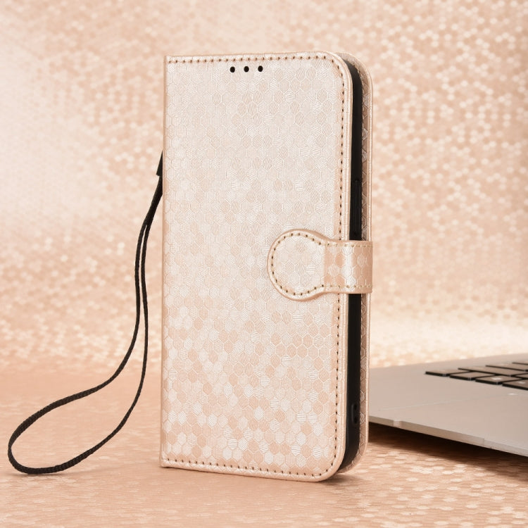 For Blackview Shark 8 Honeycomb Dot Texture Leather Phone Case(Gold)
