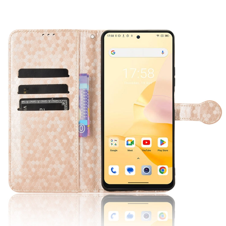 For Blackview Shark 8 Honeycomb Dot Texture Leather Phone Case(Gold)