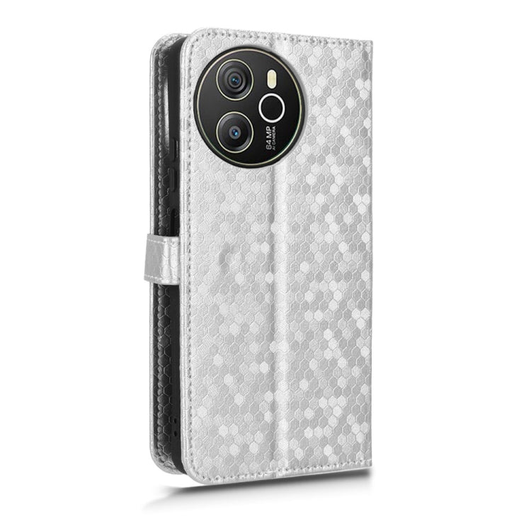 For Blackview Shark 8 Honeycomb Dot Texture Leather Phone Case(Silver)