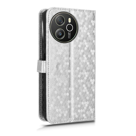 For Blackview Shark 8 Honeycomb Dot Texture Leather Phone Case(Silver)
