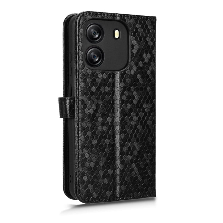 For Blackview Wave 6C Honeycomb Dot Texture Leather Phone Case(Black)