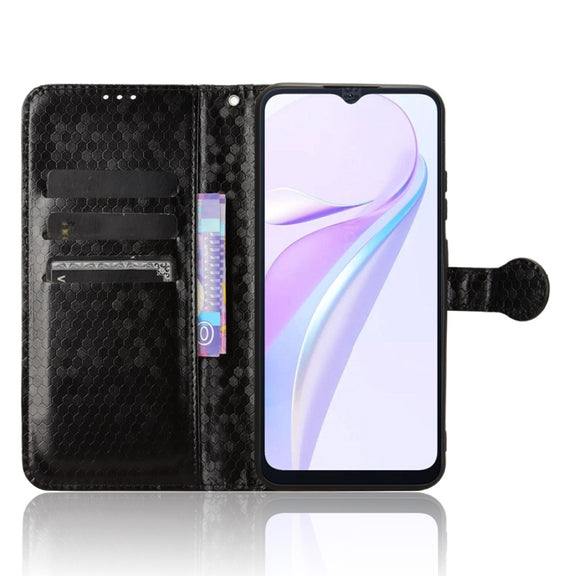 For Blackview Wave 6C Honeycomb Dot Texture Leather Phone Case(Black)