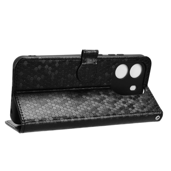 For Blackview Wave 6C Honeycomb Dot Texture Leather Phone Case(Black)