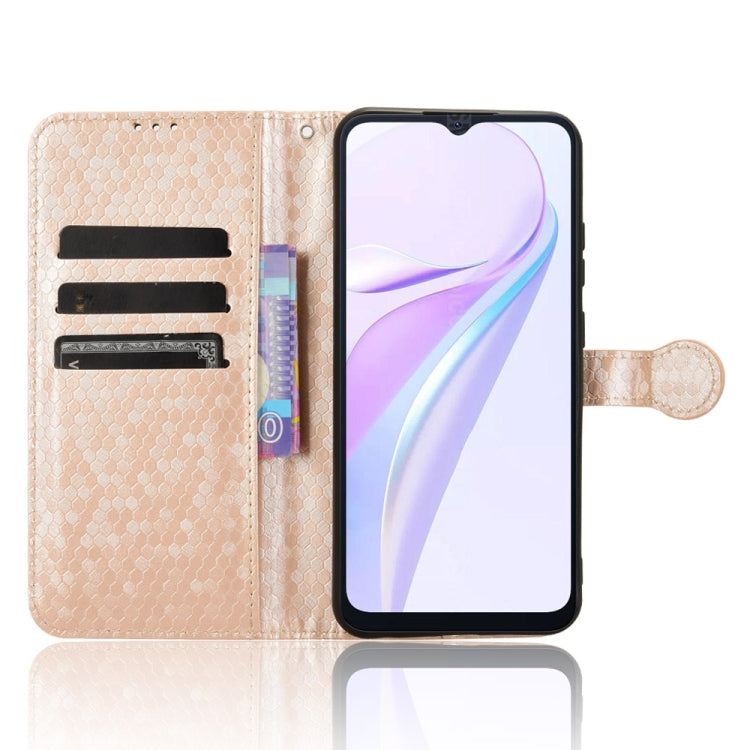 For Blackview Wave 6C Honeycomb Dot Texture Leather Phone Case(Gold)