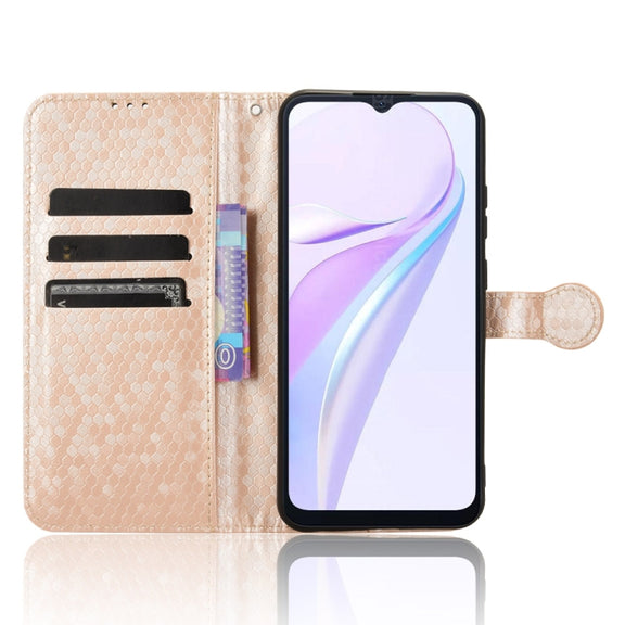 For Blackview Wave 6C Honeycomb Dot Texture Leather Phone Case(Gold)