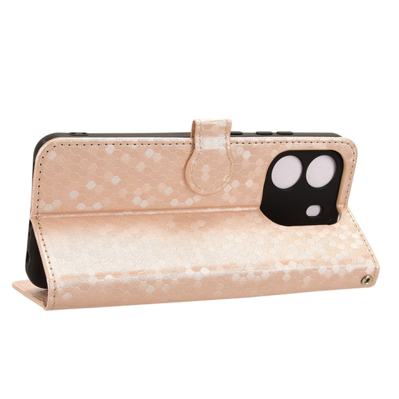 For Blackview Wave 6C Honeycomb Dot Texture Leather Phone Case(Gold)