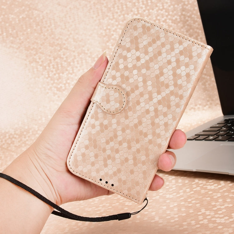 For Blackview Wave 6C Honeycomb Dot Texture Leather Phone Case(Gold)