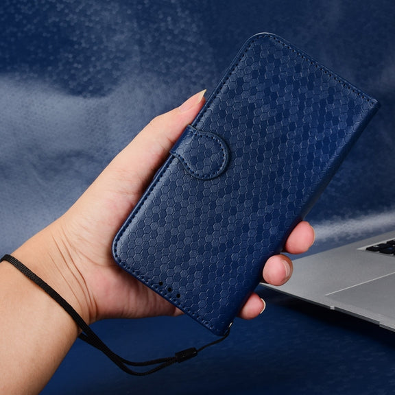 For Blackview Wave 6C Honeycomb Dot Texture Leather Phone Case(Blue)