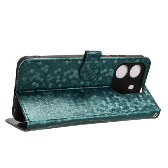 For Blackview Wave 6C Honeycomb Dot Texture Leather Phone Case(Green)