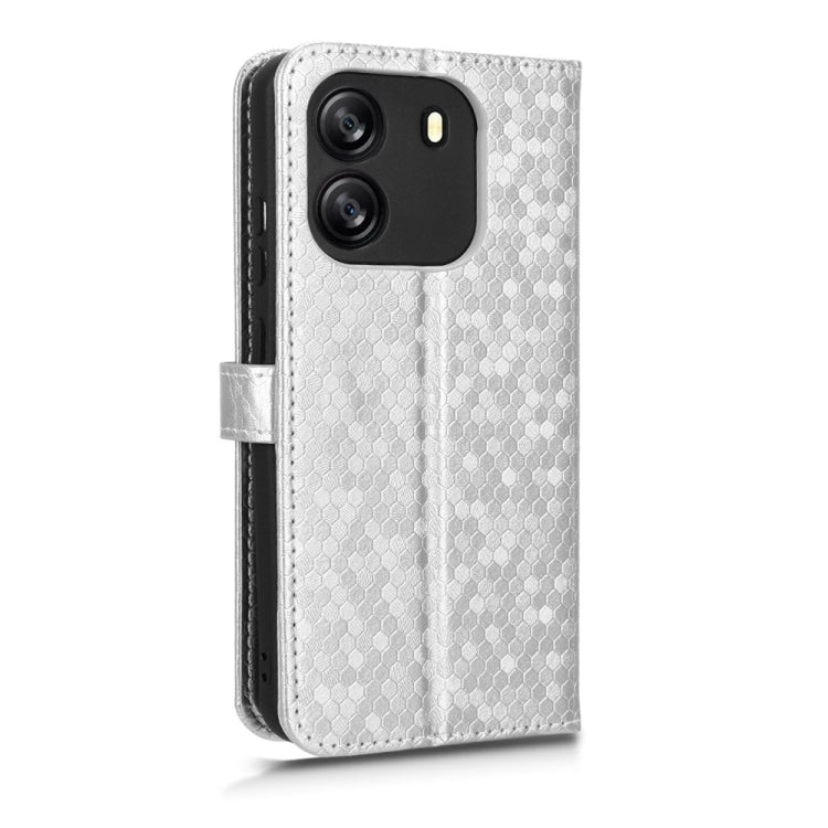 For Blackview Wave 6C Honeycomb Dot Texture Leather Phone Case(Silver)