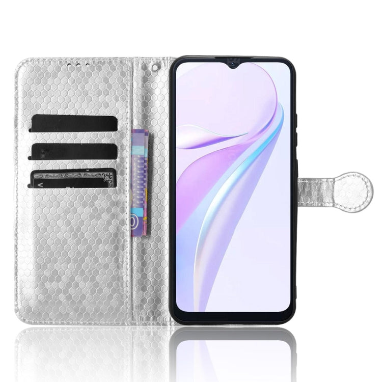 For Blackview Wave 6C Honeycomb Dot Texture Leather Phone Case(Silver)