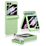 For Samsung Galaxy Z Flip6 / Flip7 FE GKK Integrated Magnetic Full Coverage Flip Phone Case with Pen Box+Pen(Green)