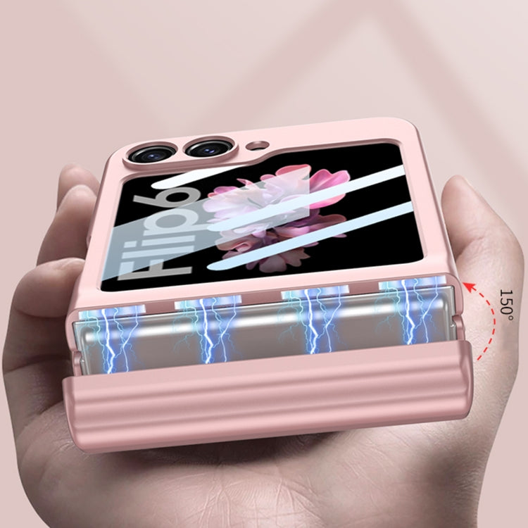For Samsung Galaxy Z Flip6 / Flip7 FE GKK Integrated Magnetic Full Coverage Flip Phone Case with Pen Box+Pen(Black)