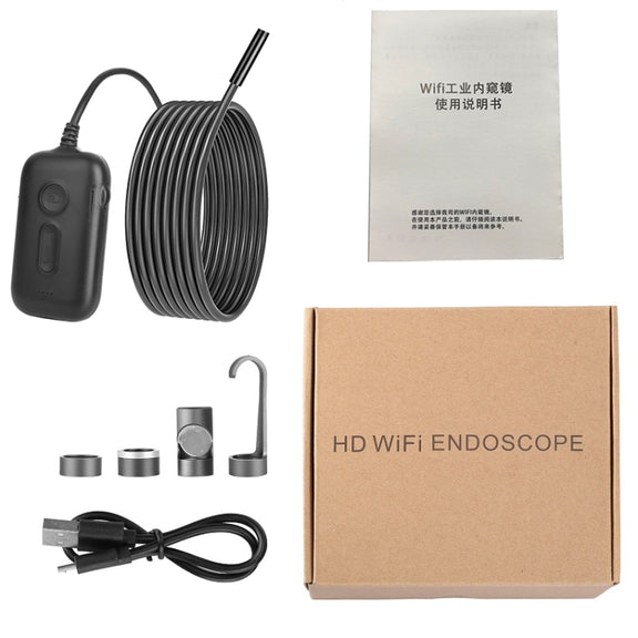 Y15 3.9mm Single Camera WiFi Connected Hard Cable HD Industrial Endoscope, Length:2m(Black)