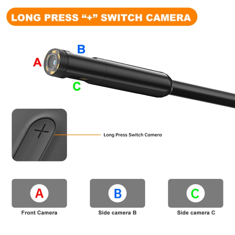 Y15 3.9mm Single Camera WiFi Connected Hard Cable HD Industrial Endoscope, Length:2m(Black)