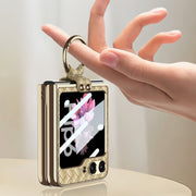 For Samsung Galaxy Z Flip6 / Flip7 FE GKK Integrated Plating Weave Texture Phone Case with Ring Holder(Blue)