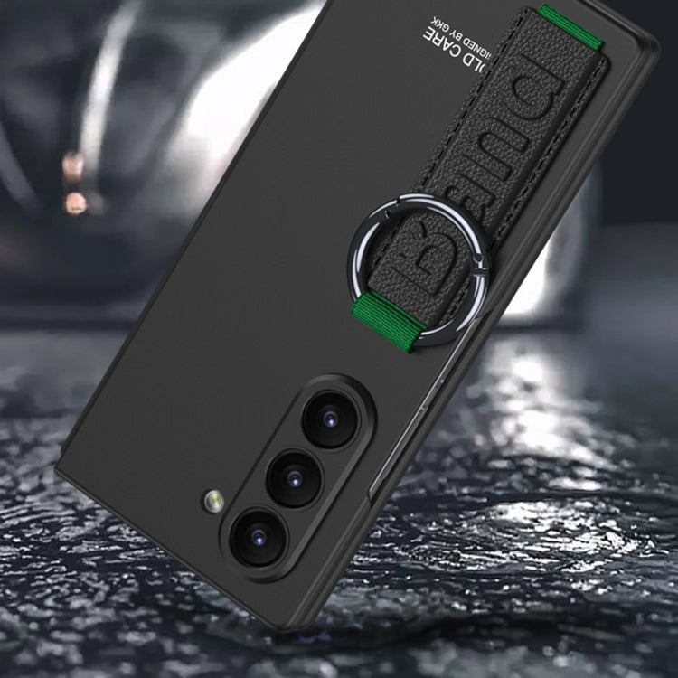 For Samsung Galaxy Z Fold6 GKK Integrated Big Hole Side Wrist Strap Ring Phone Case(Titanium Gray)