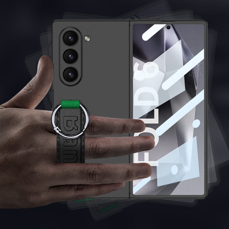 For Samsung Galaxy Z Fold6 GKK Integrated Big Hole Side Wrist Strap Ring Phone Case(Green)