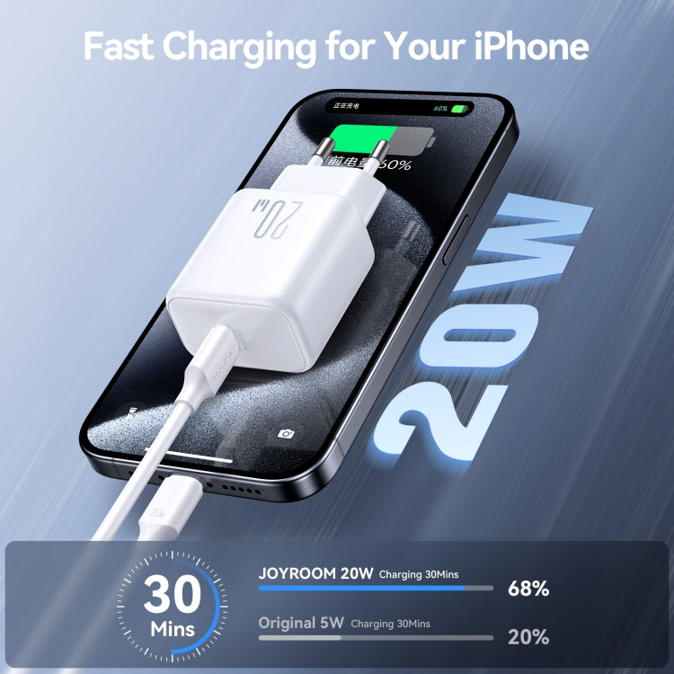 JOYROOM JR-TCF20 PD20W USB-C / Type-C Port Charger, Plug:EU Plug(White)