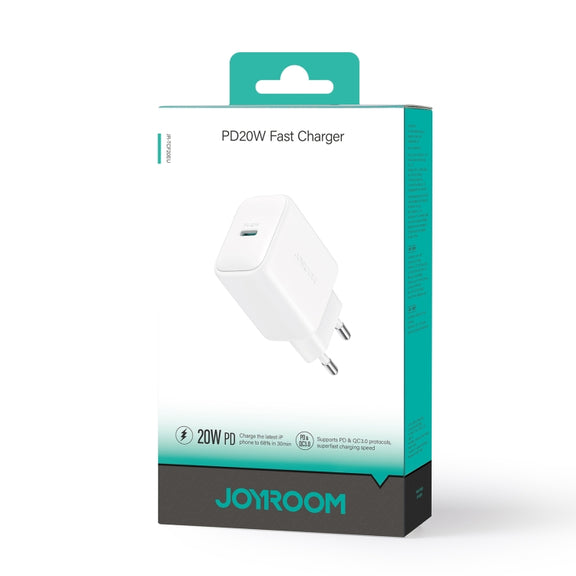 JOYROOM JR-TCF20 PD20W USB-C / Type-C Port Charger, Plug:EU Plug(White)