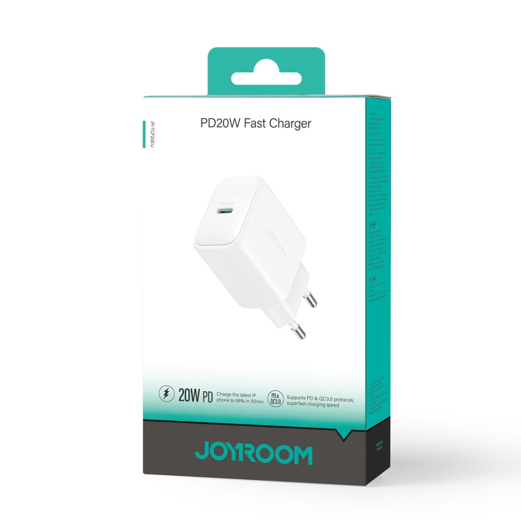 JOYROOM JR-TCF20 PD20W USB-C / Type-C Port Charger, Plug:EU Plug(White)