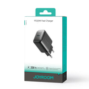 JOYROOM JR-TCF20 PD20W USB-C / Type-C Port Charger, Plug:EU Plug(Black)