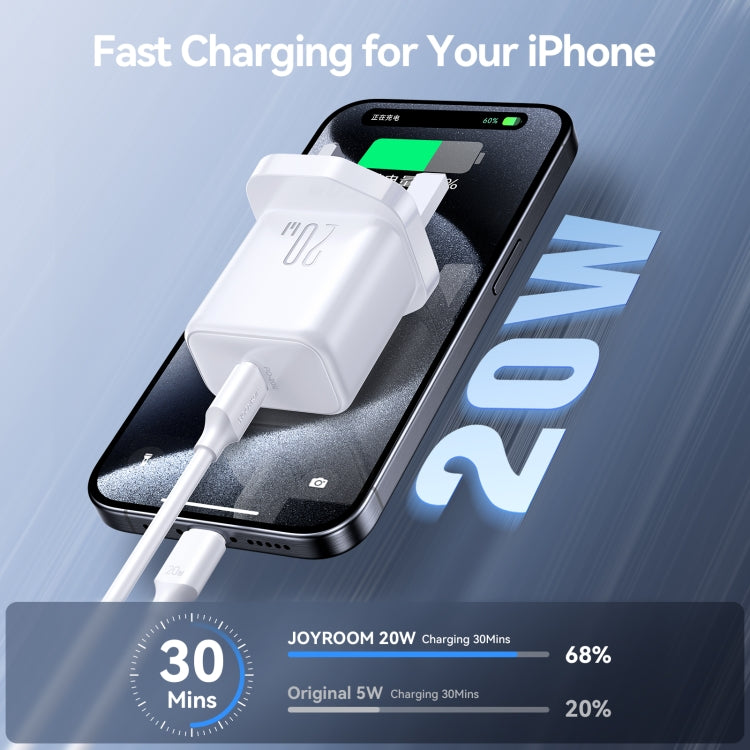 JOYROOM JR-TCF20 PD20W USB-C / Type-C Port Charger, Plug:UK Plug(White)