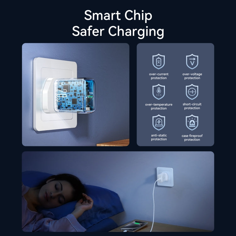 JOYROOM JR-TCF20 PD20W USB-C / Type-C Port Charger, Plug:UK Plug(White)