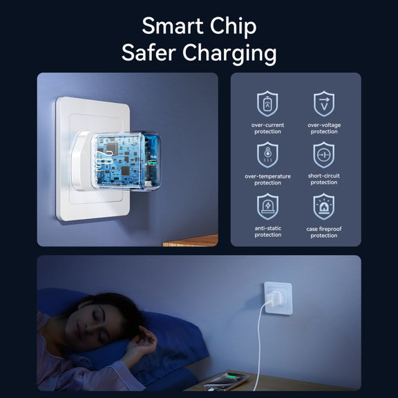 JOYROOM JR-TCF20 PD20W USB-C / Type-C Port Charger, Plug:UK Plug(White)