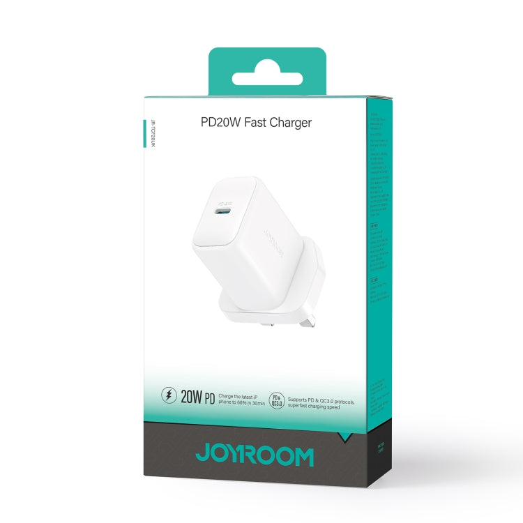 JOYROOM JR-TCF20 PD20W USB-C / Type-C Port Charger, Plug:UK Plug(White)