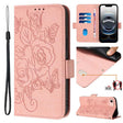 For iPhone 16e Embossed Rose RFID Anti-theft Leather Phone Case(Pink) - free shipping - PMC TechLife - Order now!
