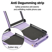 For Motorola Razr 40 Ultra Splicing Rhombic Texture Phone Case with Long & Short Lanyard(Purple)