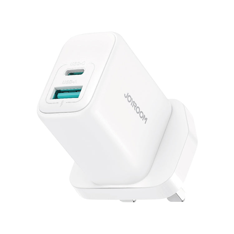 JOYROOM JR-TCF21 20W Dual Ports USB + Type-C Charger, Plug:UK Plug(White)