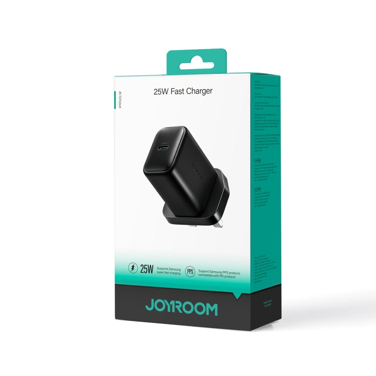 JOYROOM JR-TCF23 25W USB-C / Type-C Port Fast Charger, Plug:UK Plug(Black)