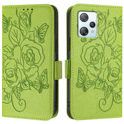 For Blackview A53 Embossed Rose RFID Anti-theft Leather Phone Case(Green)