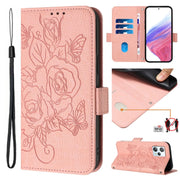 For Blackview A53 Embossed Rose RFID Anti-theft Leather Phone Case(Pink)