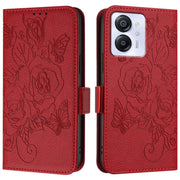 For Blackview Color 8 / Oscal Modern 8 Embossed Rose RFID Anti-theft Leather Phone Case(Red)