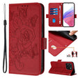 For Blackview WAVE 6C Embossed Rose RFID Anti-theft Leather Phone Case(Red) - More Brand by PMC TechLife | Online Shopping South Africa | PMC TechLife | Buy Now Pay Later Mobicred