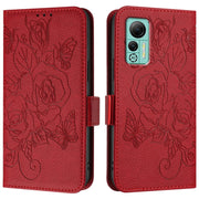 For Ulefone Note 14 Embossed Rose RFID Anti-theft Leather Phone Case(Red)